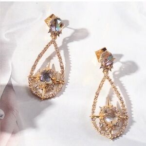 Alexis Bittar Gild tone crystal earrings